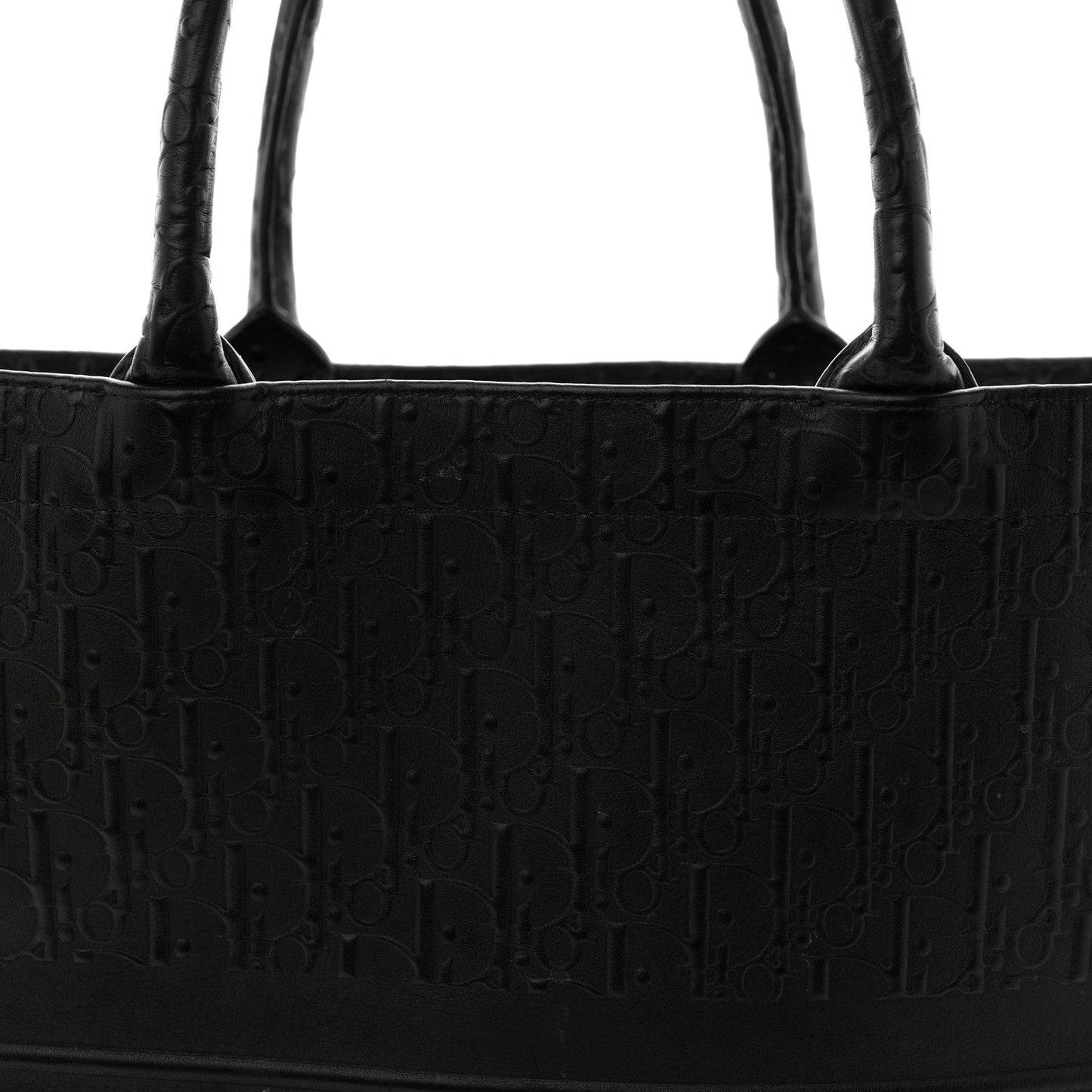 Oblique Calfskin Embossed Large Book Tote TBlack