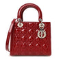 Patent Cannage Medium Lady Dior Red