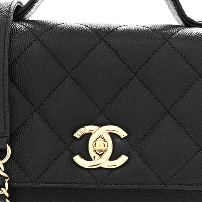Caviar Quilted Small Business Affinity Flap Black