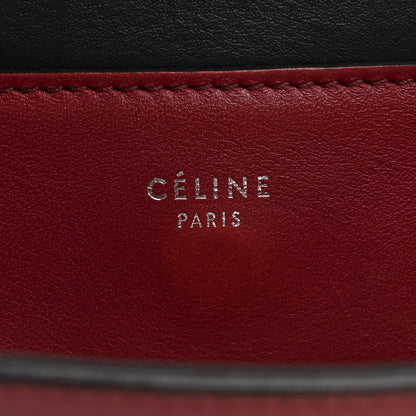 Shiny Smooth Calfskin Medium Frame Shoulder Bag Red Navy