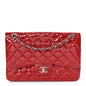 Patent Quilted Jumbo Double Flap Red