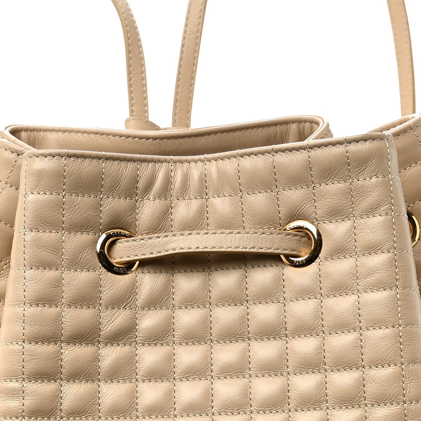 Calfskin Quilted Small C Backpack Nude