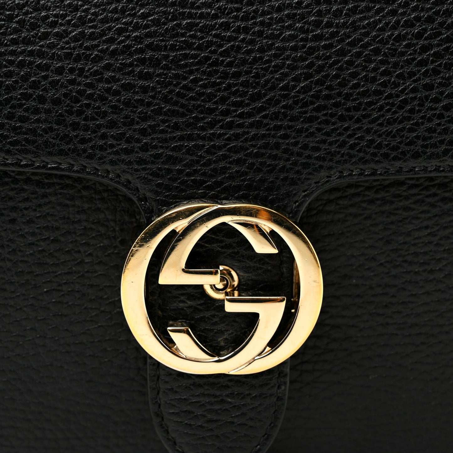 Dollar Calfskin Small Interlocking G Shoulder Bag Black