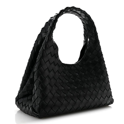 Nappa Intrecciato Small Campana Shoulder Bag Black