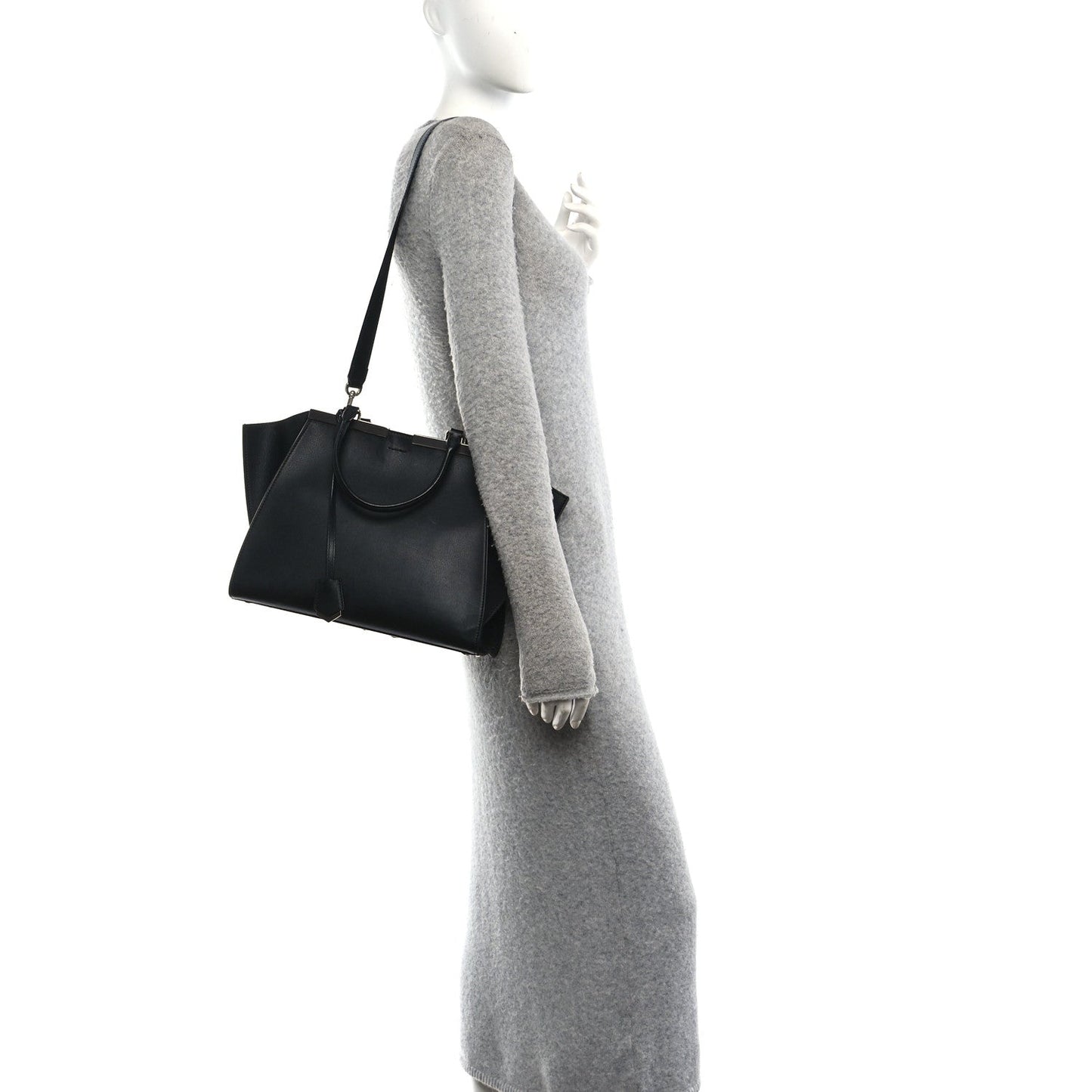 Vitello Dolce Shiny Nappa Petite 3Jours Tote Black