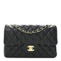 Lambskin Quilted Small Double Flap Black