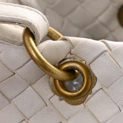 Nappa Intrecciato Small Capri Tote White
