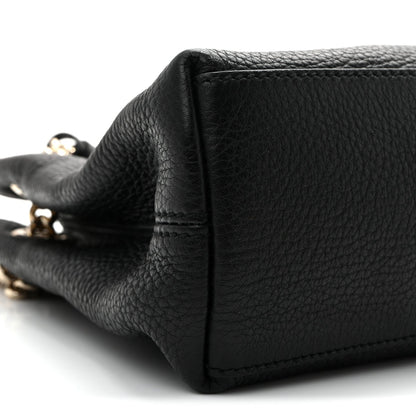 Pebbled Calfskin Small Soho Chain Shoulder Bag Black
