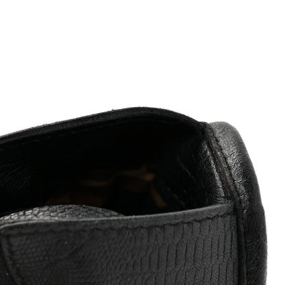 Calfskin Lizard Embossed Classic Hardware City Black