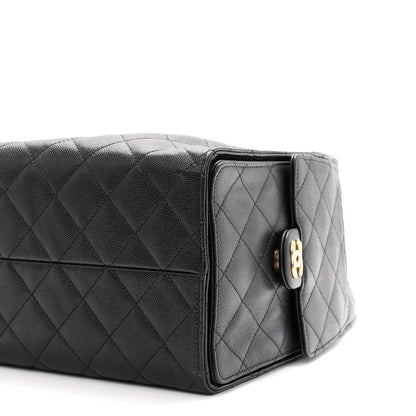 Caviar Quilted Medium Chanel 25 Handbag Black
