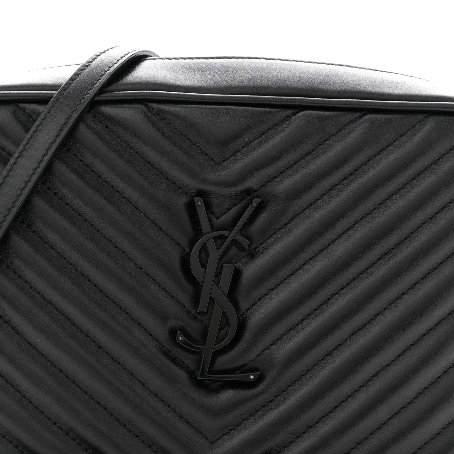 Calfskin Matelasse Monogram Monochrome Lou Camera Bag Black
