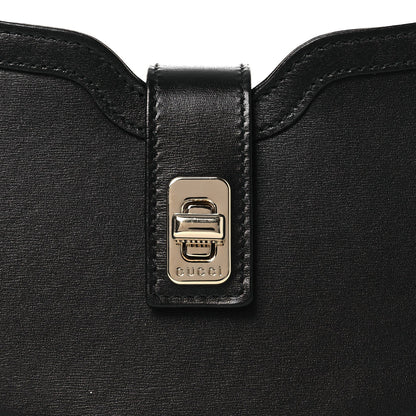 Calfskin Mini Moon Side Shoulder Bag Black