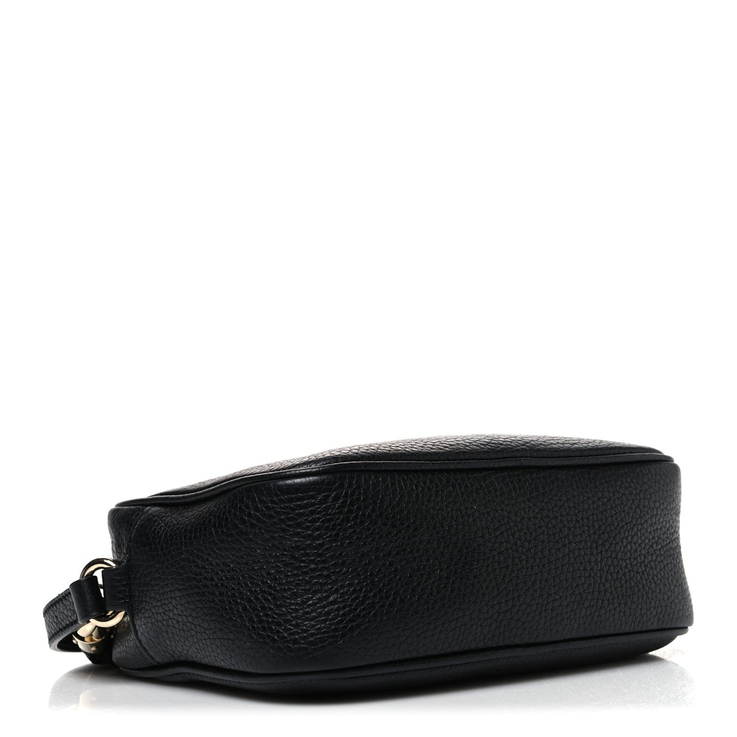 Pebbled Calfskin Small Soho Disco Bag Black