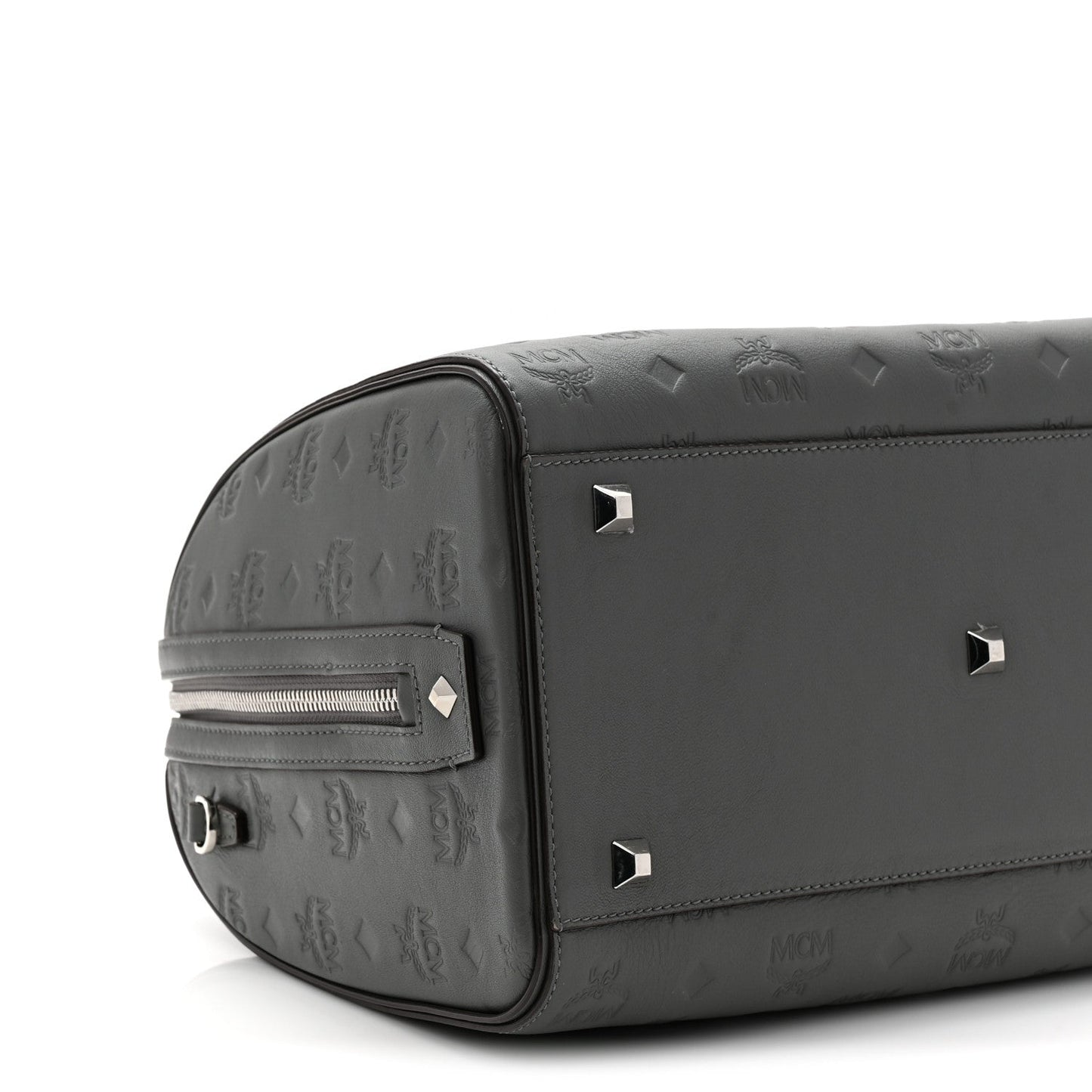 Calfskin Ottomar Monogram Essential Boston Bag Grey