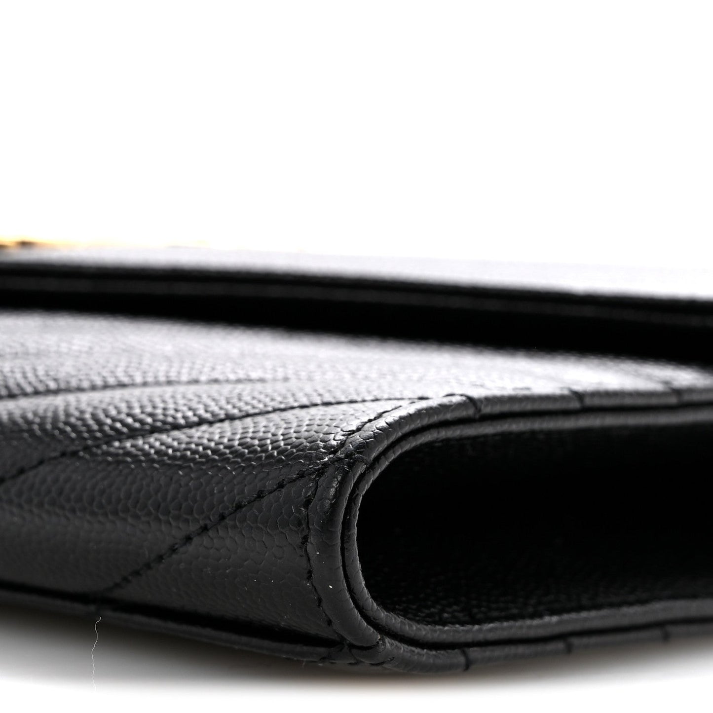 Grain De Poudre Matelasse Chevron Monogram Envelope Clutch Black