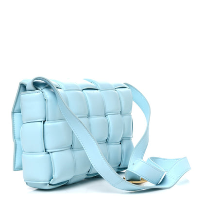 Nappa Maxi Intreccio Padded Cassette Crossbody Bag Ice