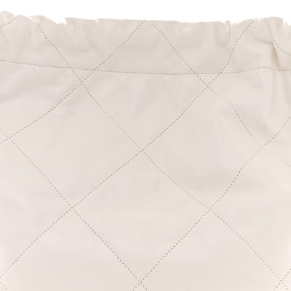 Shiny Calfskin Quilted Large Chanel 22 White