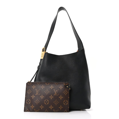 Grained Calfskin Low Key Hobo PM Black