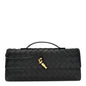 Nappa Intrecciato Long Andiamo Top Handle Clutch Black