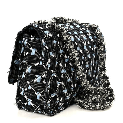 Denim Woven Medium Flap Light Blue