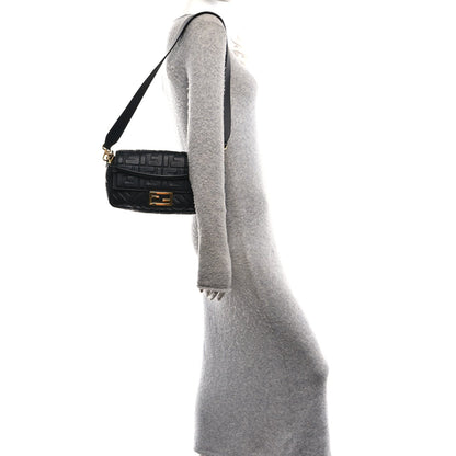 Nappa FF 1974 Embossed Baguette Black
