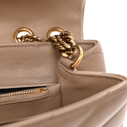 Calfskin Y Quilted Monogram Medium Loulou Chain Satchel Dark Beige
