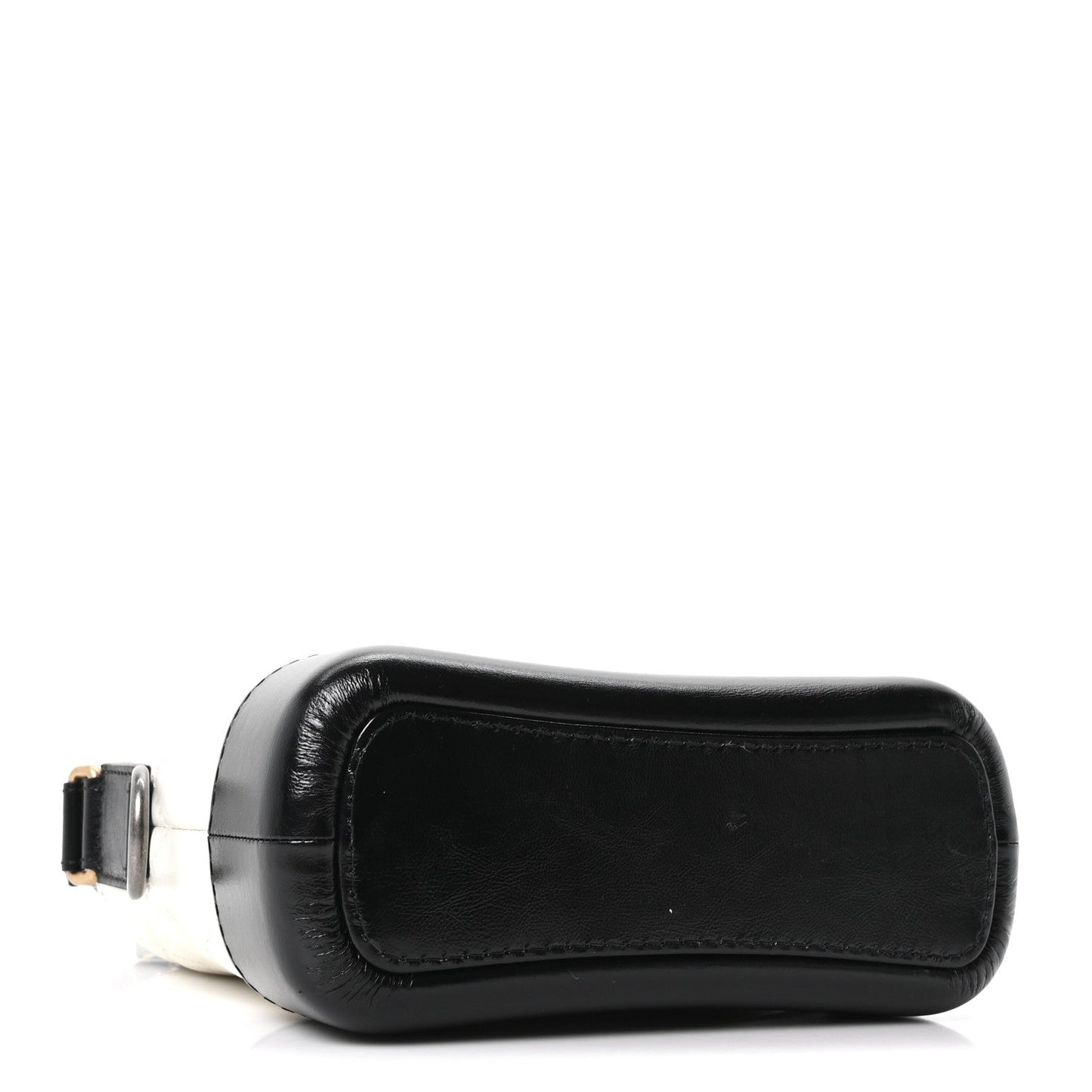 Aged Calfskin Quilted Small Gabrielle Hobo Black White