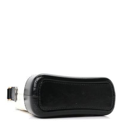 Aged Calfskin Quilted Small Gabrielle Hobo Black White
