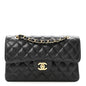 Caviar Quilted Small Double Flap Black