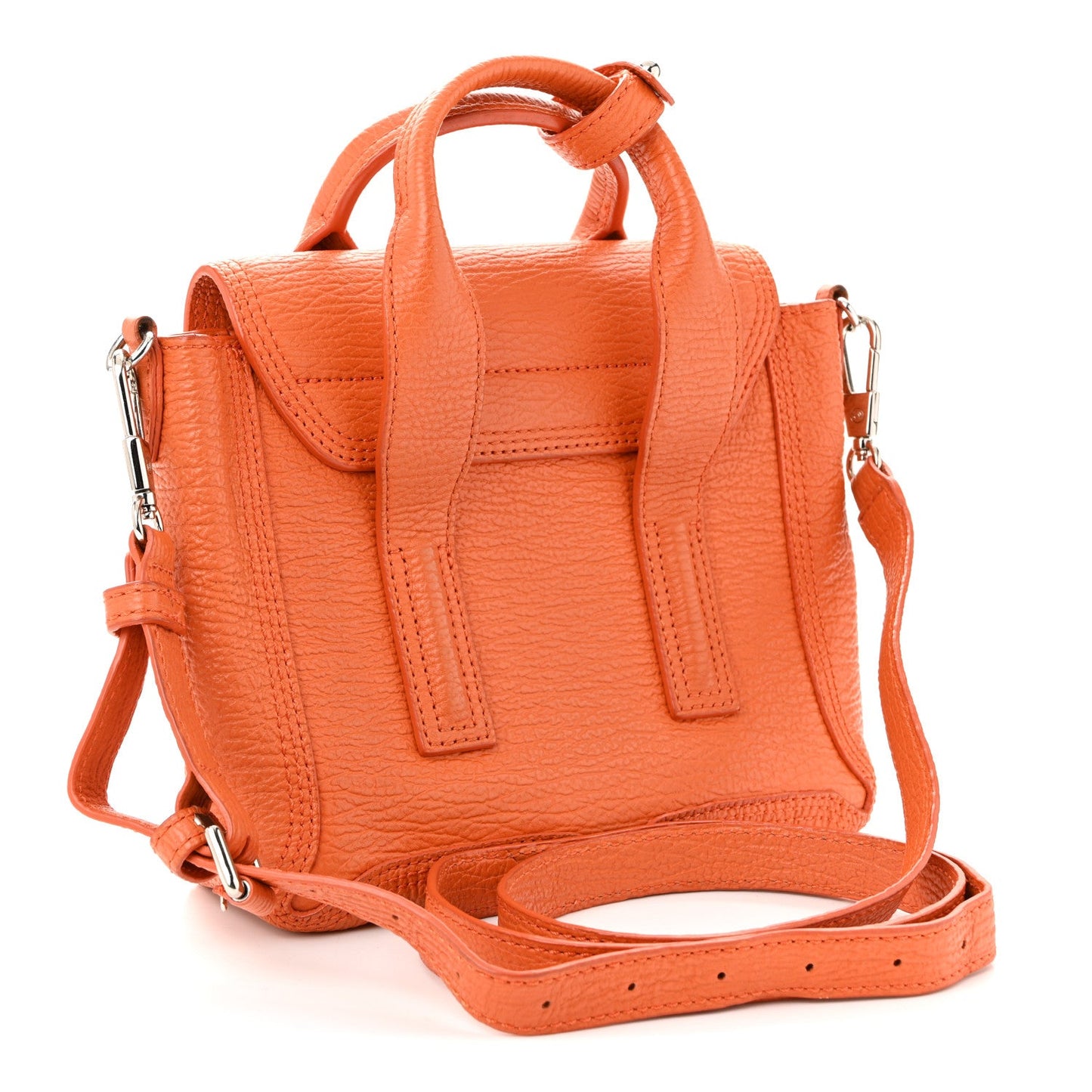 Textured Calfskin Mini Pashli Satchel Orange