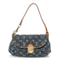 Monogram Denim Mini Pleaty Blue