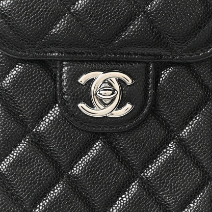 Caviar Quilted Classic Phone Holder Black