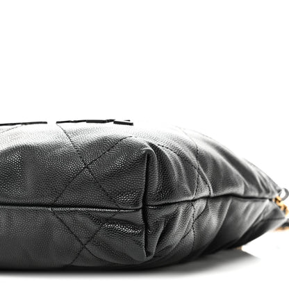 Shiny Caviar Quilted Monochrome Mini Chanel 22 Black