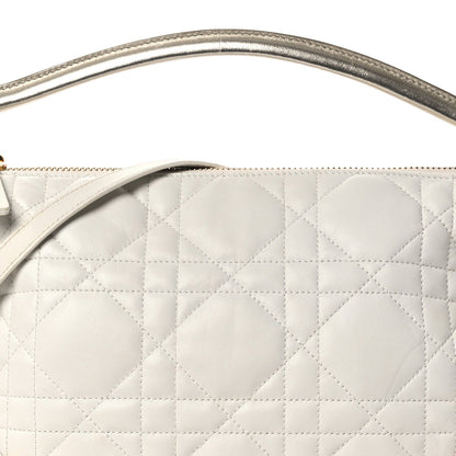 Lambskin Cannage Medium Dior Vibe Hobo Bag Latte