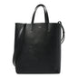 Grained Calfskin Small Vertical Cabas Black