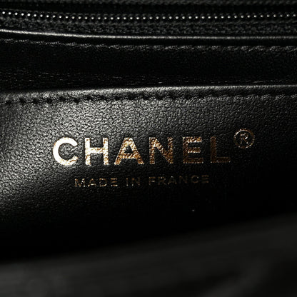 Lambskin Quilted Mini Rectangular Flap Black