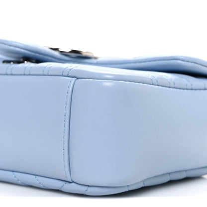 Lambskin Matelasse Small GG Marmont Shoulder Bag Light Blue