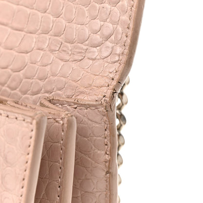 Calfskin Crocodile Embossed Medium Monogram Sunset Rose Antic