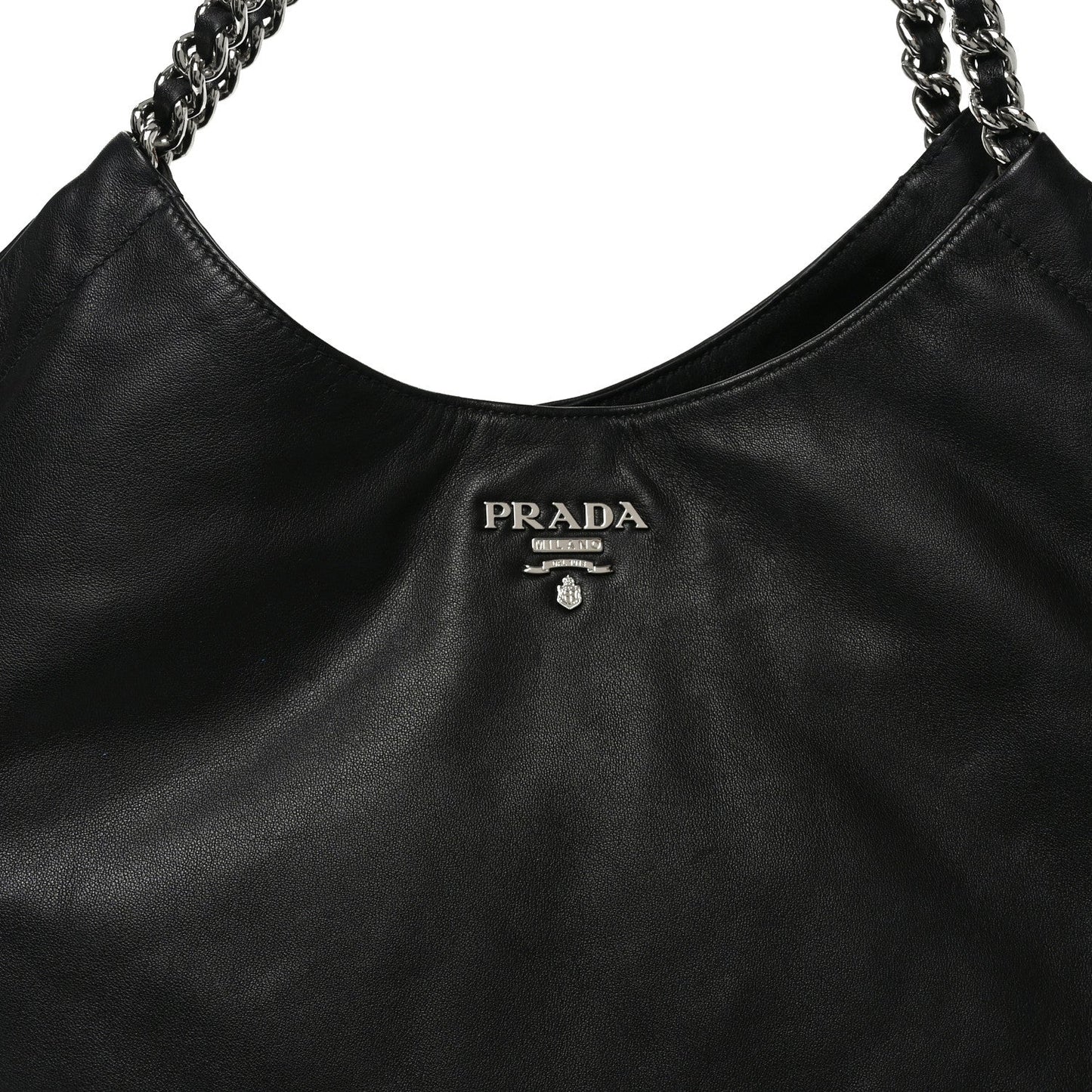 Soft Calf Chain Tote Black