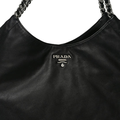Soft Calf Chain Tote Black