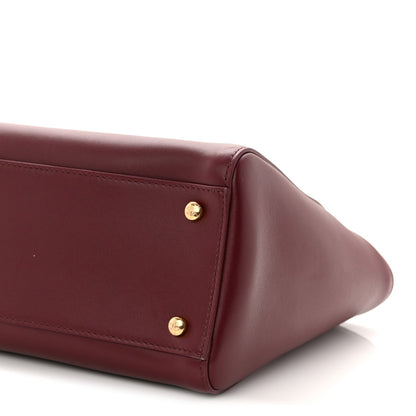 Calfskin Archetype Small Shopping Tote Dark Burgundy
