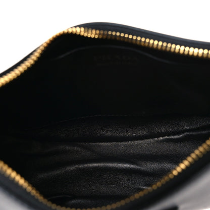Soft Calfskin Arque Shoulder Bag Black