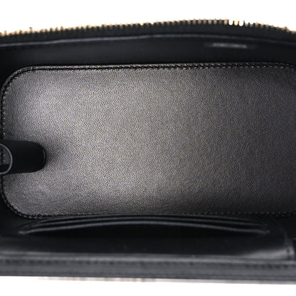 Tweed Pearl Crush Small Vanity Case With Chain  Black White