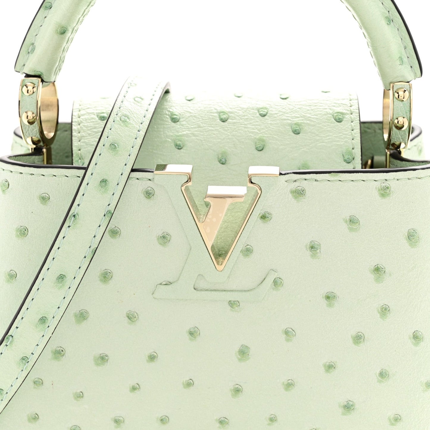 Ostrich Capucines Mini Vert Celadon