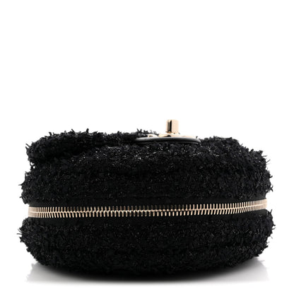 Tweed Coco Beach Barrel Shoulder Bag Black