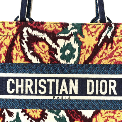 Canvas Embroidered Paisley Medium Book Tote Blue Multicolor