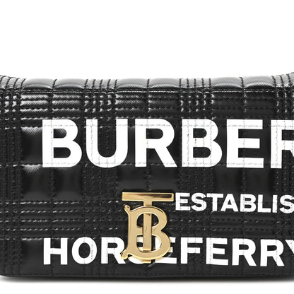 Patent Quilted Horseferry Print Lola Bum Bag Black