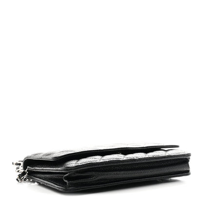 Caviar Quilted Wallet on Chain WOC Black