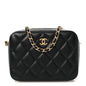 Lambskin Quilted CC Pearl Crush Camera Case Black