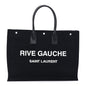 Linen Calfskin Rive Gauche Tote Black